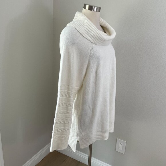 NEW Calvin Klein Womens XL Ivory Cowl Neck Sweater Raglan Sleeve Knit Top - Picture 3 of 11